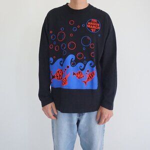 VTG Screen Stars Black Cotton Hague March 97 Graphic Retro 90s Long Sleeve XL